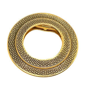 Vintage Lieba USA Snake Texture Scarf Clip Gold Tone Dress Clip Blouse Clip